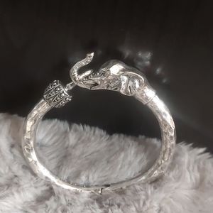 Lucky Brand Silver-Tone Elephant Cuff Bracelet